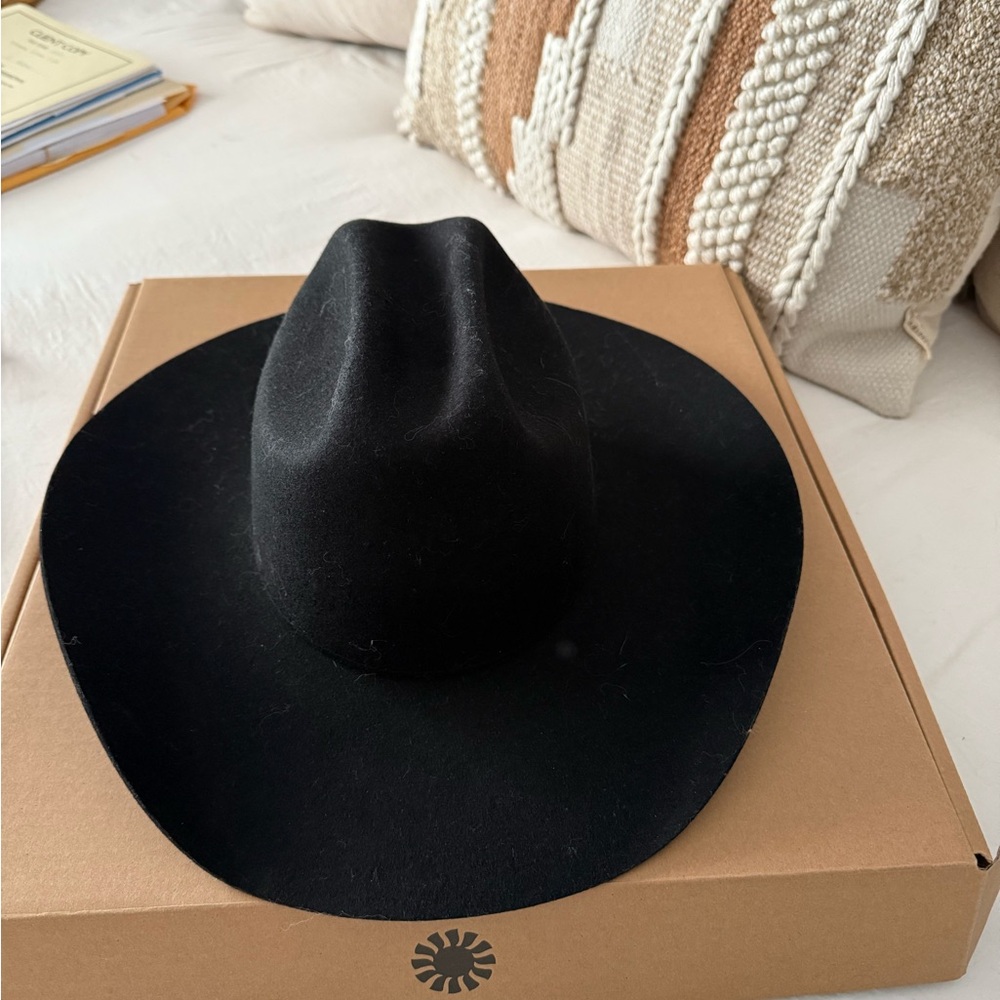 GIGI PIP TEDDY Cattleman Cowboy Black Wool Hat